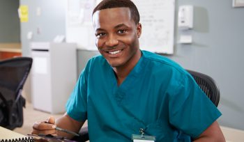 Healthcare worker in a hospital setting