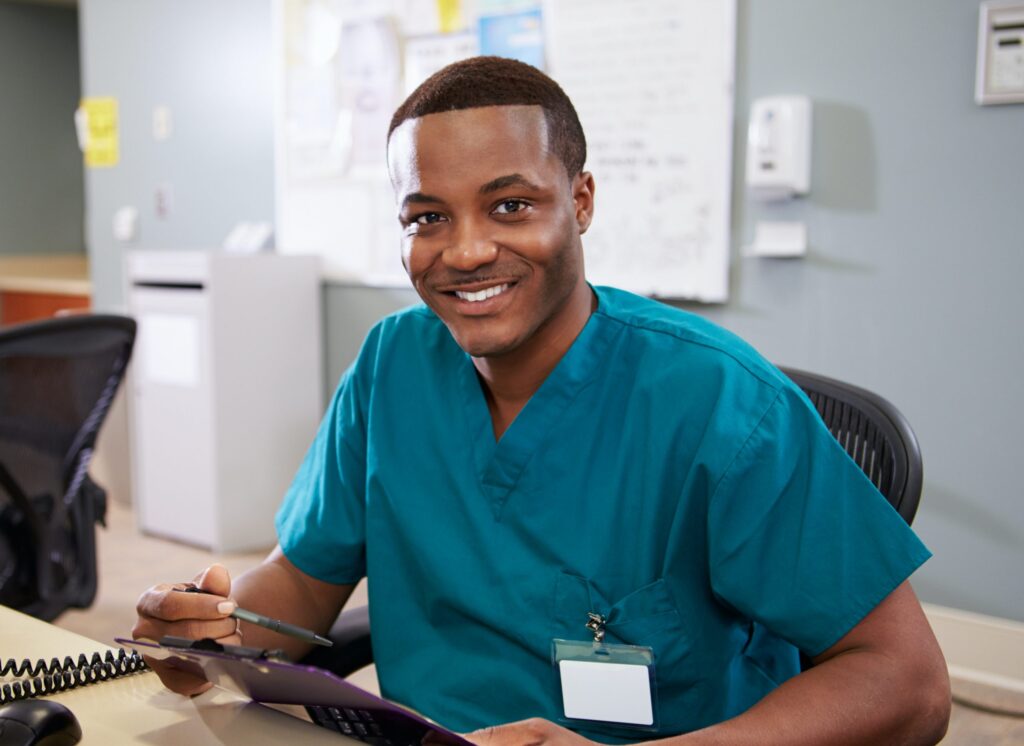Healthcare worker in a hospital setting